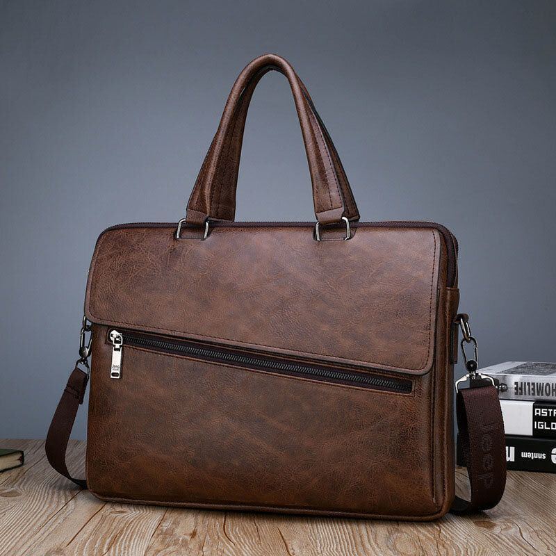 Heren Pu Leer Multifunctionele Anti-diefstal Vintage Zakelijke Messenger Bag Crossbody Tas Handtas Schoudertas