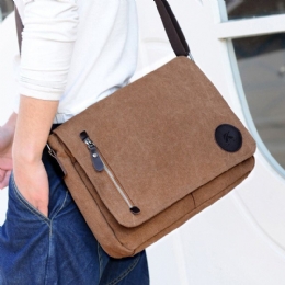 Heren Retro Canvas Multi-pocket Anti-diefstal Crossbody Schoudertas Grote Capaciteit Messenger Reistas