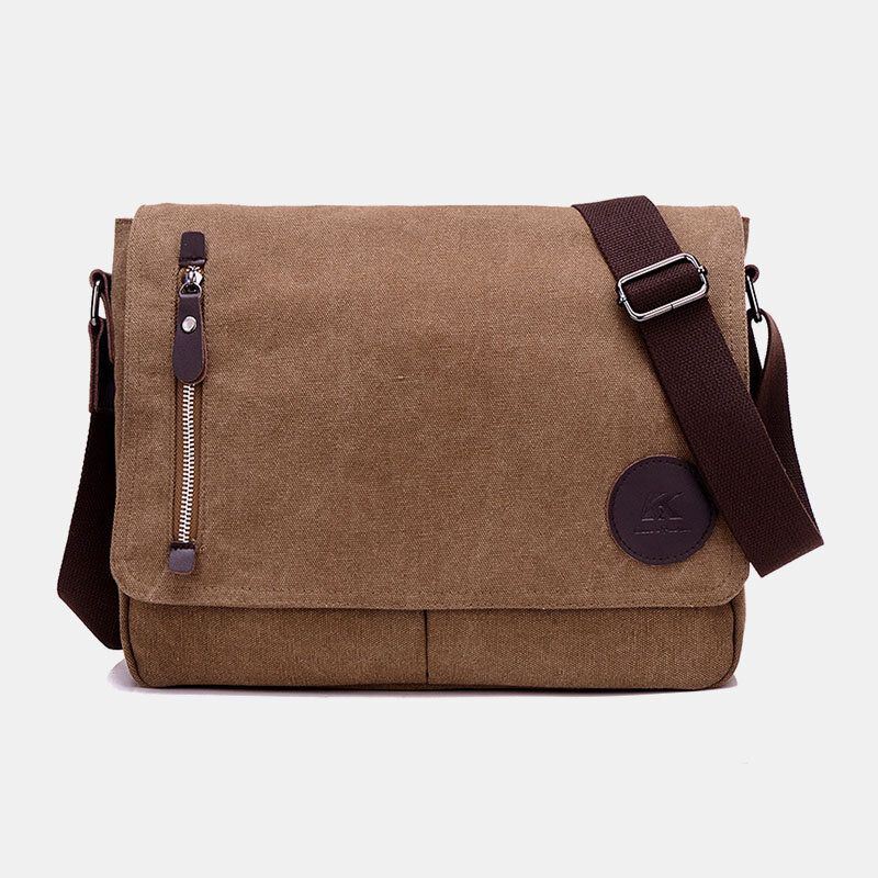 Heren Retro Canvas Multi-pocket Anti-diefstal Crossbody Schoudertas Grote Capaciteit Messenger Reistas