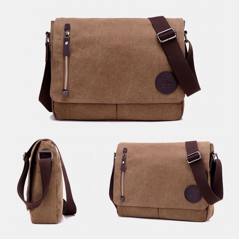 Heren Retro Canvas Multi-pocket Anti-diefstal Crossbody Schoudertas Grote Capaciteit Messenger Reistas