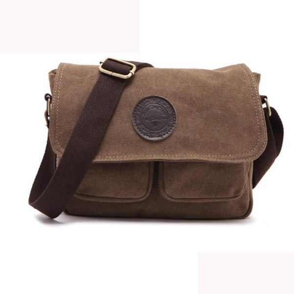 Heren Retro Crossbody Tas Canvas Schoudertas Messenger