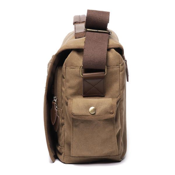 Heren Retro Messenger Bag Schokbestendige Schoudertas Met 15.6 Inch Laptopvak