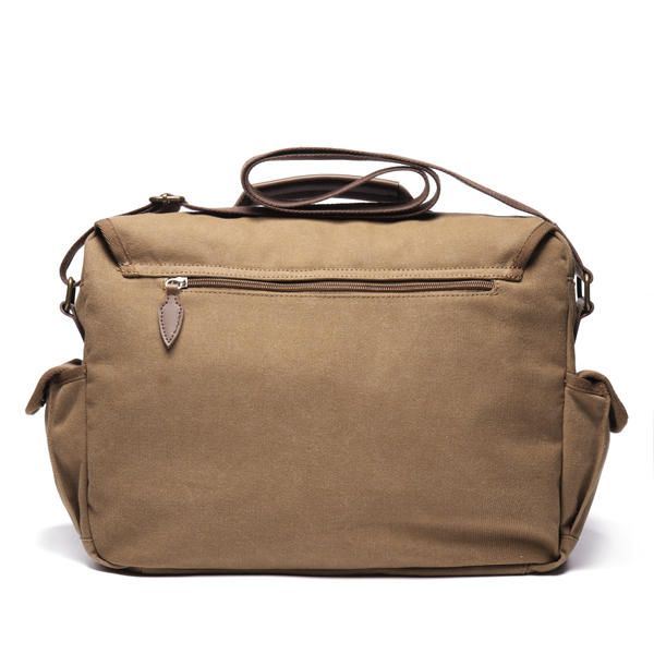 Heren Retro Messenger Bag Schokbestendige Schoudertas Met 15.6 Inch Laptopvak