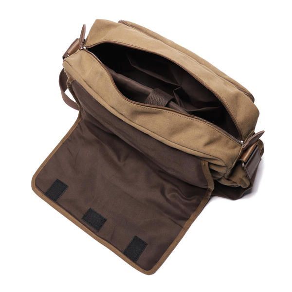 Heren Retro Messenger Bag Schokbestendige Schoudertas Met 15.6 Inch Laptopvak