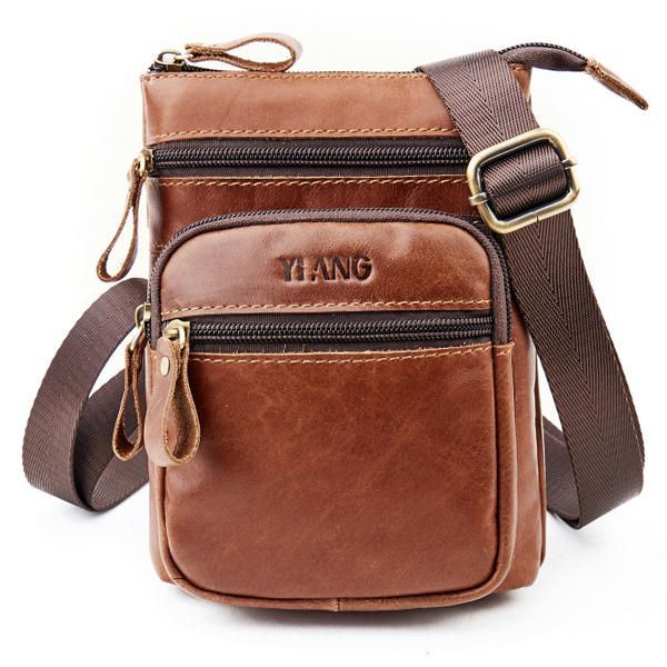 Heren Telefoontas Multifunctionele Olie Wax Crossbody Tas Heuptas