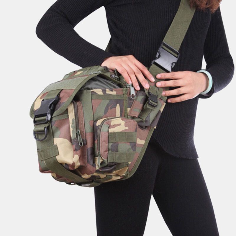 Heren Unisex Oxford Doek Tactische Camouflage Outdoor Game Riding Multi-carry Zadeltas Crossbody Tas Heuptas Rugzak