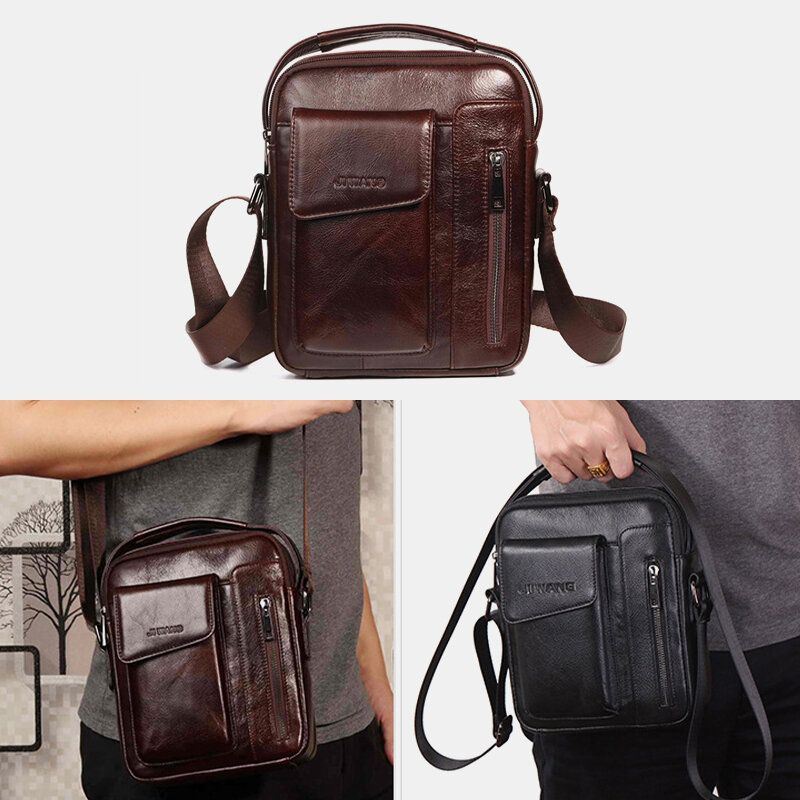 Heren Vintage Lederen Crossbody Tas Schoudertas Zakelijke Tas