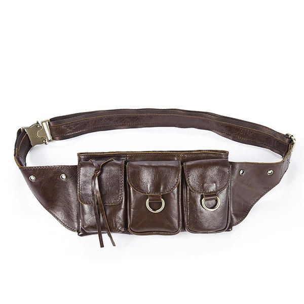 Heren Vintage Lederen Heuptas Duurzame Retro Crossbody Tas