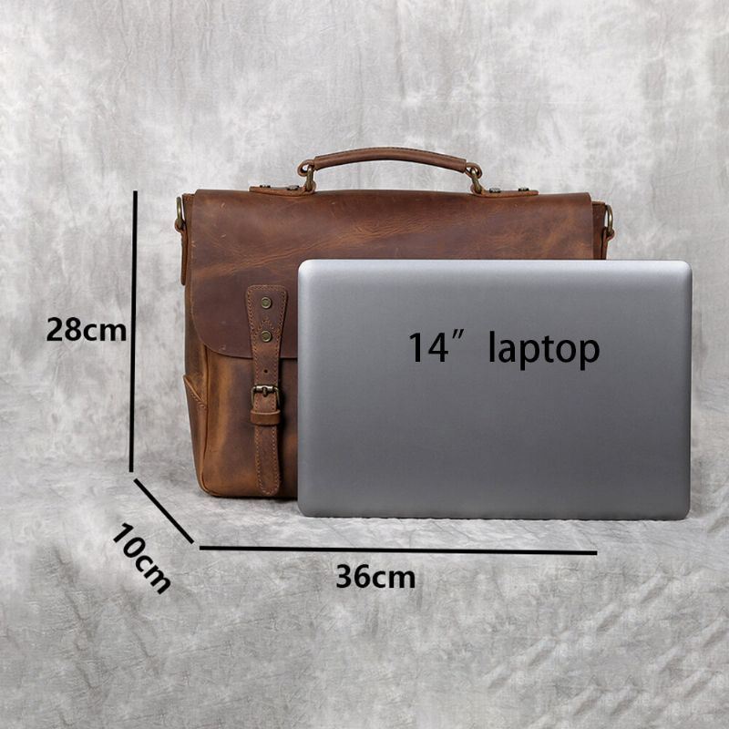 Heren Vintage Multifunctionele Grote Capaciteit Zakelijke Crossbody Tas Multi-pocket Pu Lederen Handtas Schouder Messenger Bag