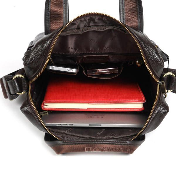 Heren Zakelijke Lederen Crossbody Tas Handtas Schouder Messenger Aktetas