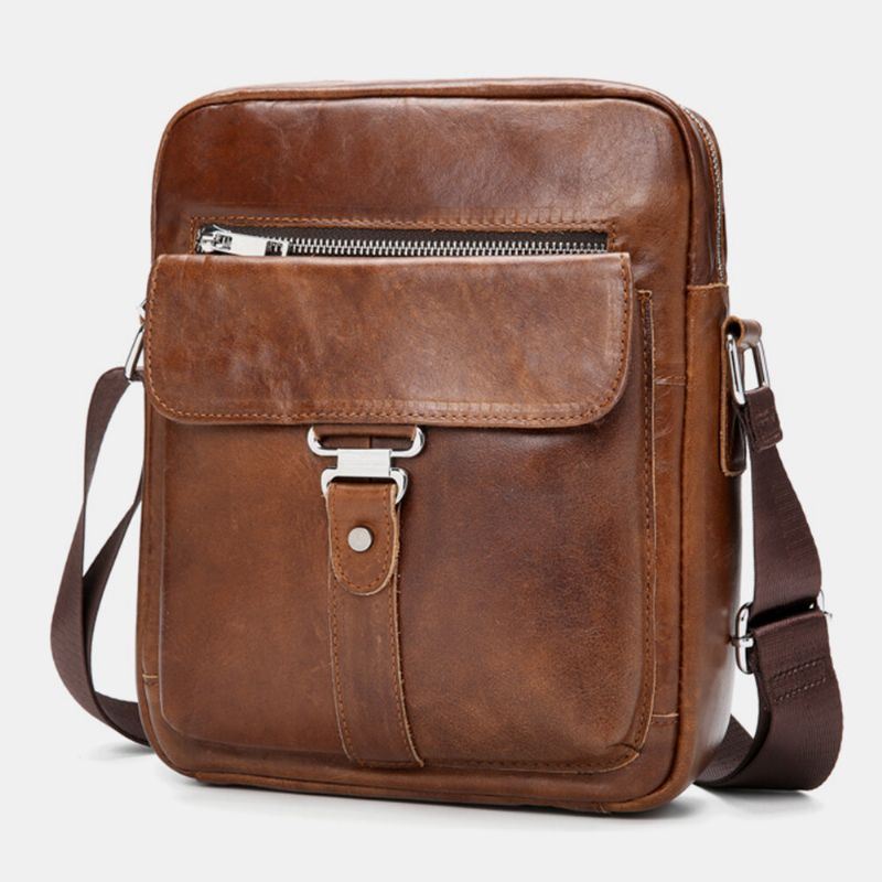 Heren Zakelijke Retro Lederen Waterdichte Slijtvaste Crossbody Tas