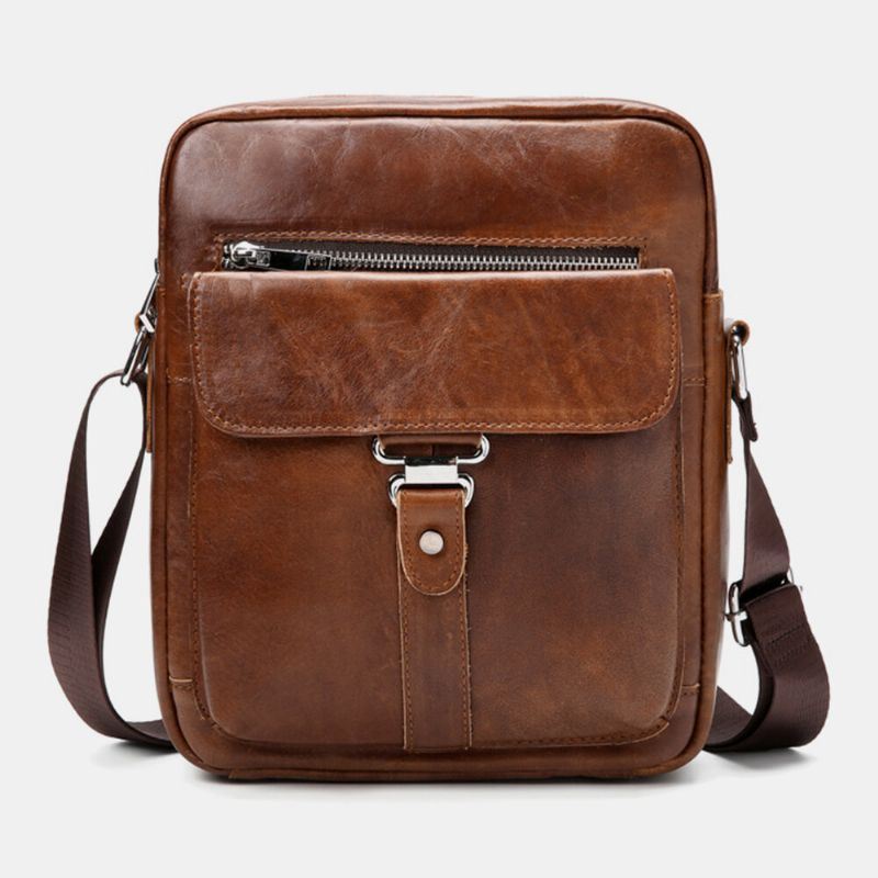 Heren Zakelijke Retro Lederen Waterdichte Slijtvaste Crossbody Tas