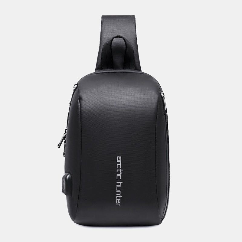 Herenmode Casual Borsttas Schoudertas Crossbodytas Met Usb-oplaadpoort