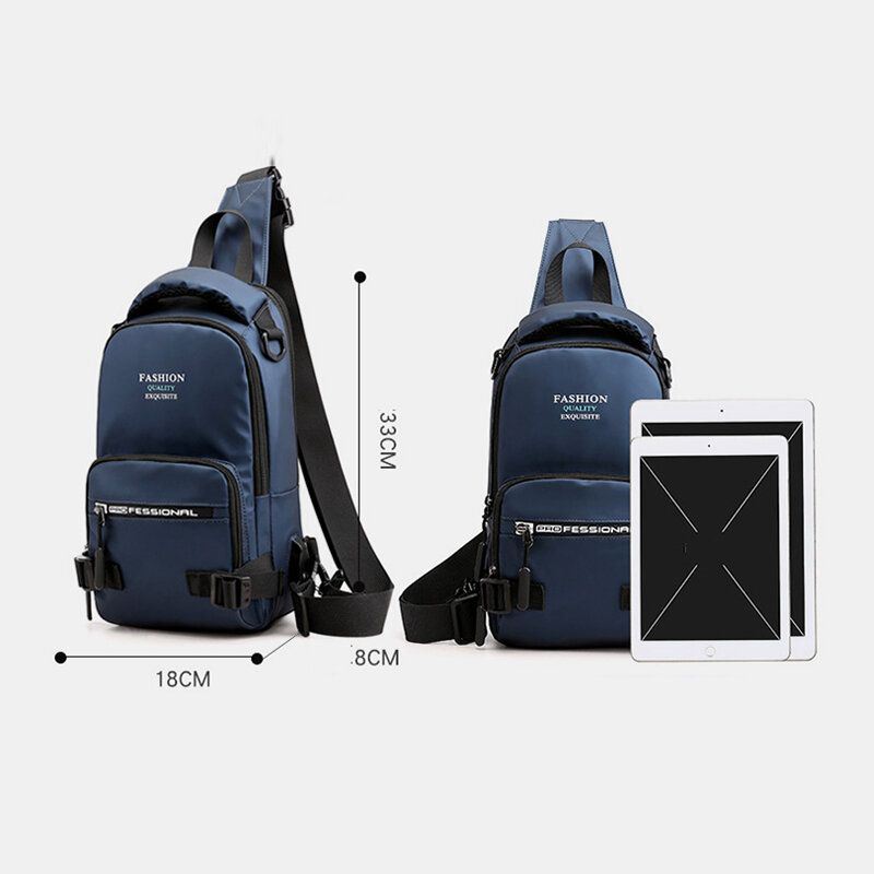 Herenmode Lichtgewicht Multifunctionele Crossbody Tas Schoudertas Borsttas Rugzak Met Usb-oplaadpoort