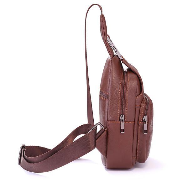 Retro Heren Casual Outdoor Sport Lederen Borsttas Crossbody Tas