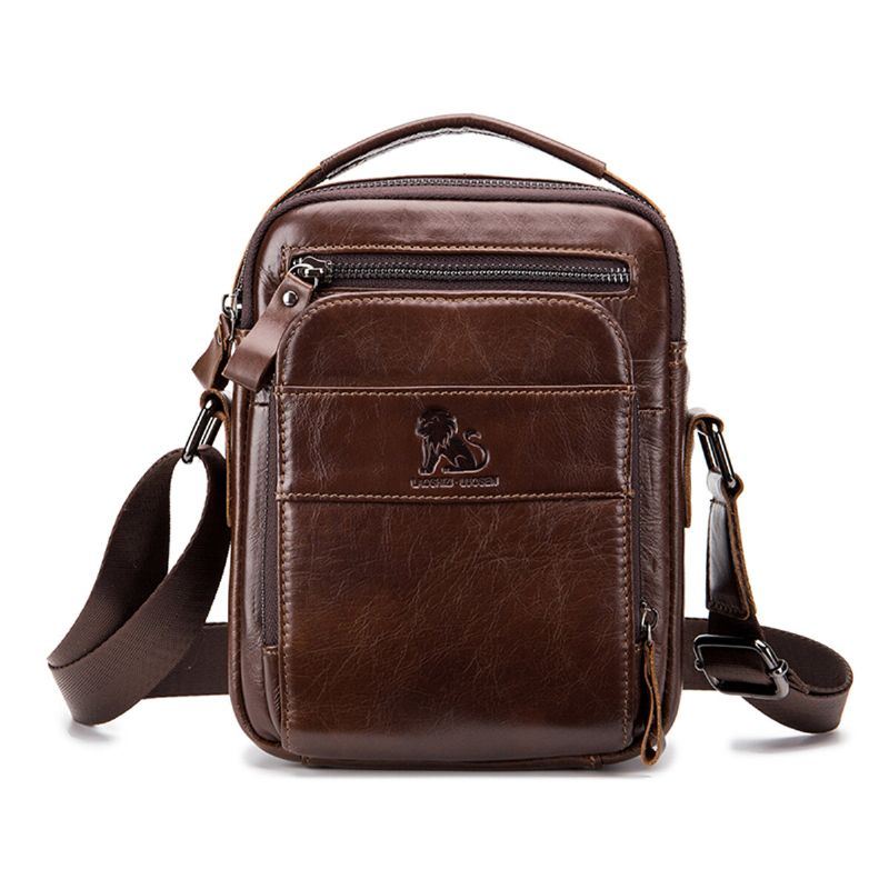 Vintage Lederen Zakelijke Tas Schoudertas Crossbody Tas Voor Heren