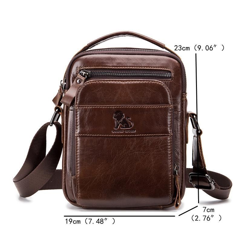 Vintage Lederen Zakelijke Tas Schoudertas Crossbody Tas Voor Heren