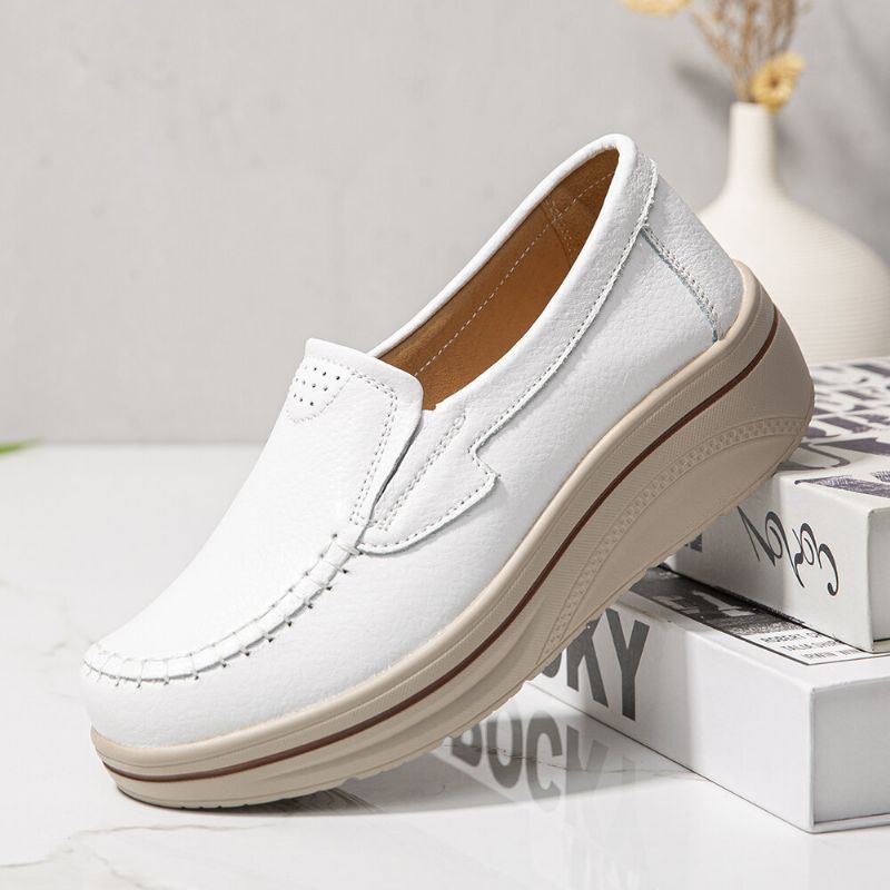 Dames Casual Effen Kleur Handsteek Platforms Comforable Loafers Schoenen