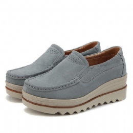 Dames Suède Ademende Slip-on Platforms Casual Schoenen