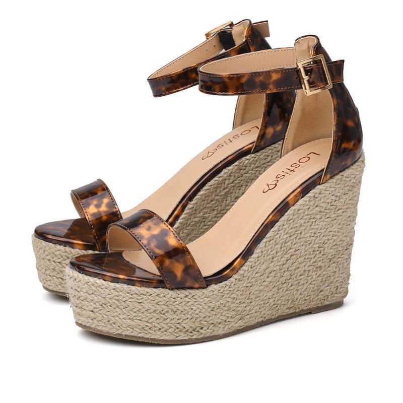 Espadrille-sandalen Met Luipaardprint Voor Dames