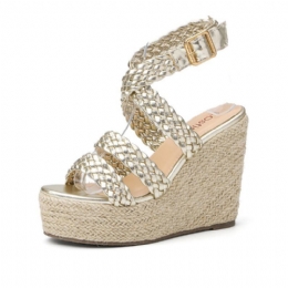 Espadrille Slingback-sandalen Met Vlechtband Voor Dames