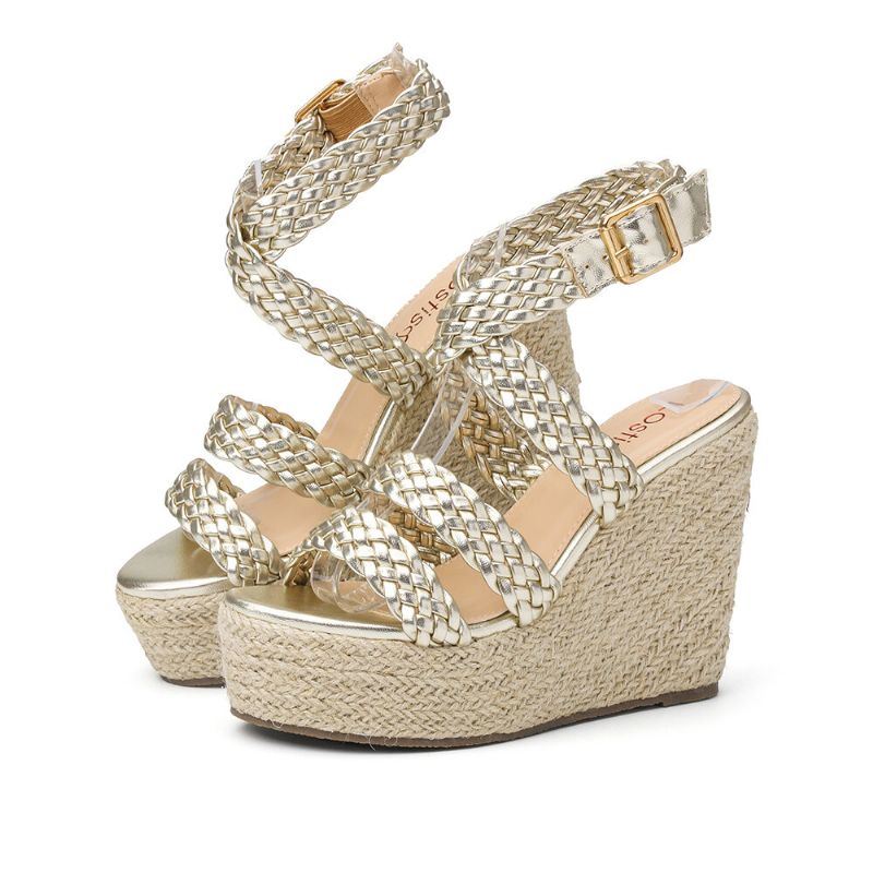 Espadrille Slingback-sandalen Met Vlechtband Voor Dames