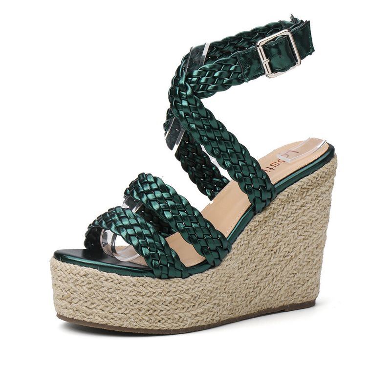 Espadrille Slingback-sandalen Met Vlechtband Voor Dames