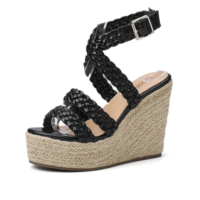 Espadrille Slingback-sandalen Met Vlechtband Voor Dames