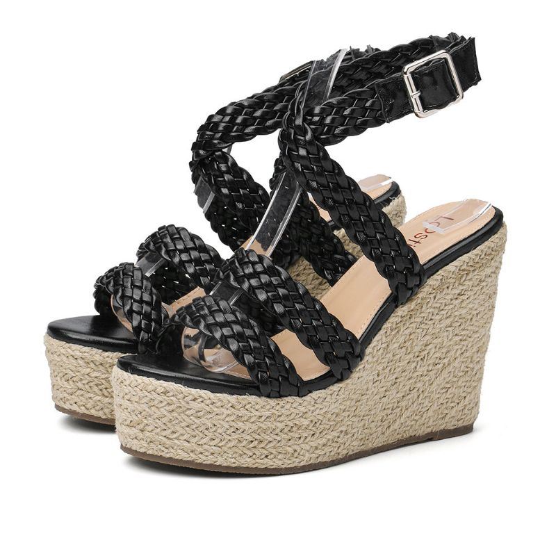 Espadrille Slingback-sandalen Met Vlechtband Voor Dames