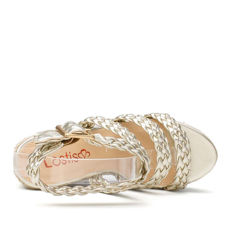 Espadrille Slingback-sandalen Met Vlechtband Voor Dames