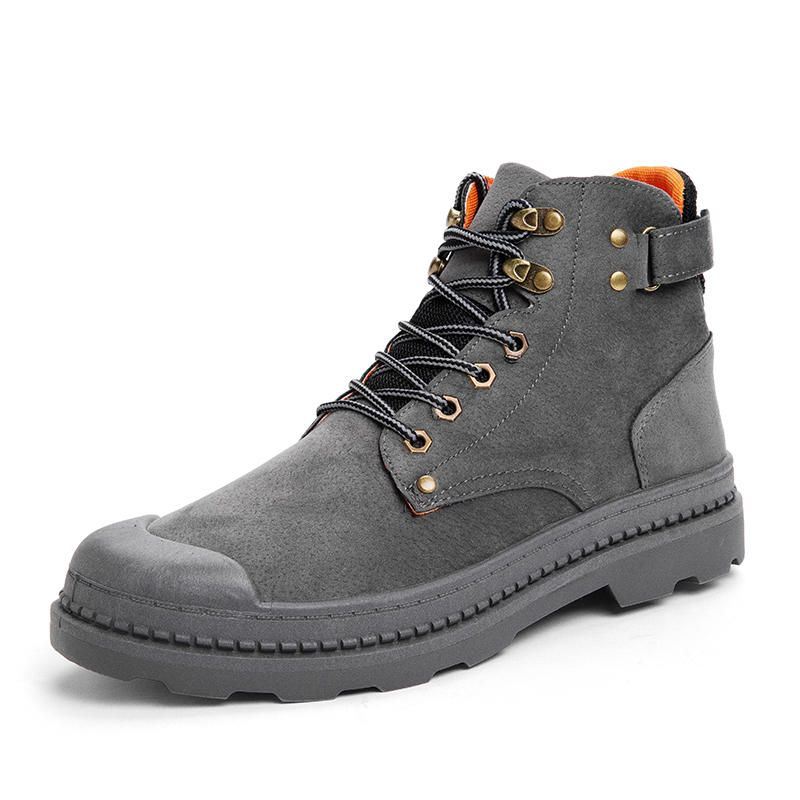 Anti-collision Teen Cap Leather Outdoor Wandelschoenen Voor Heren