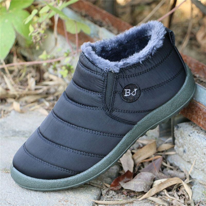 Bj Shoes Warme Wollen Voering Platte Enkel Snowboots Voor Dames