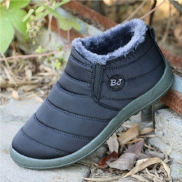 Bj Shoes Warme Wollen Voering Platte Enkel Snowboots Voor Dames