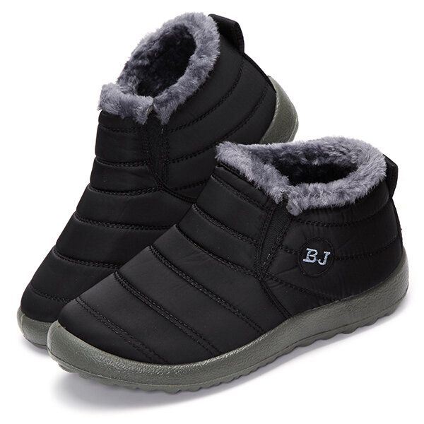 Bj Shoes Warme Wollen Voering Platte Enkel Snowboots Voor Dames