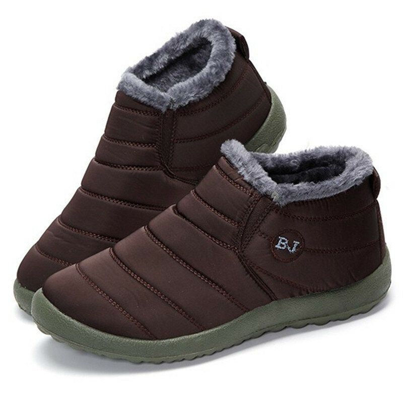 Bj Shoes Warme Wollen Voering Platte Enkel Snowboots Voor Dames