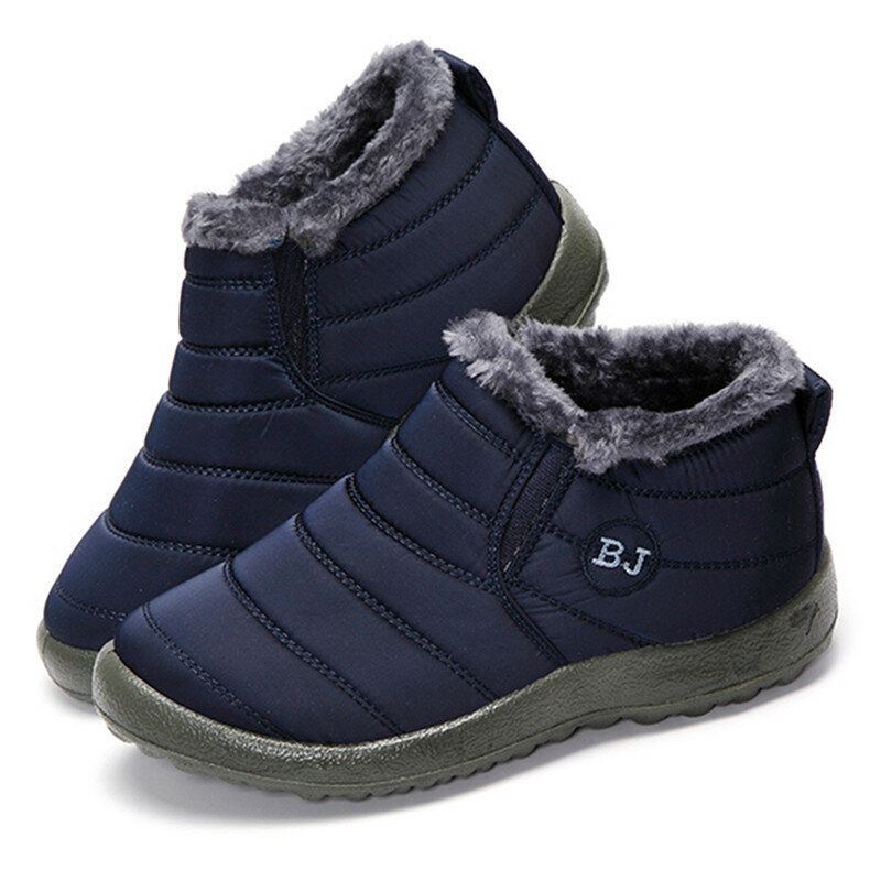 Bj Shoes Warme Wollen Voering Platte Enkel Snowboots Voor Dames