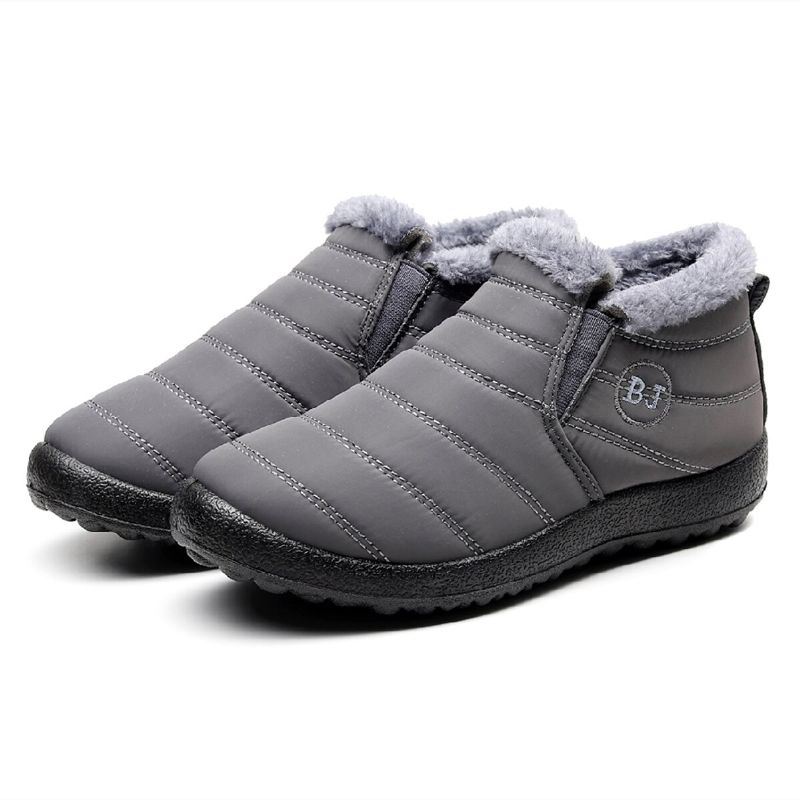 Bj Shoes Warme Wollen Voering Platte Enkel Snowboots Voor Dames