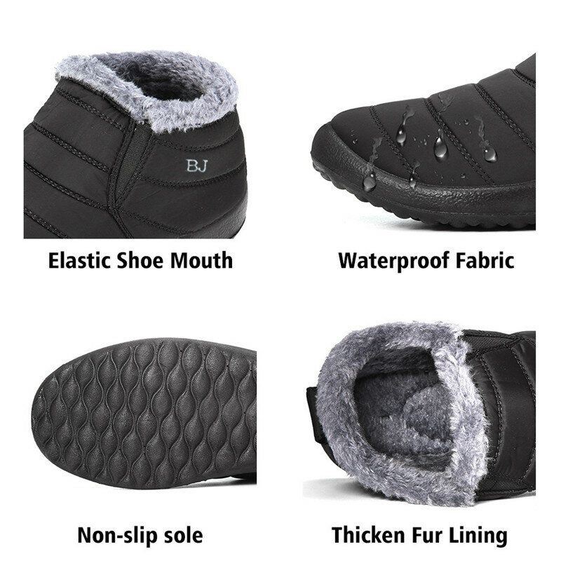 Bj Shoes Warme Wollen Voering Platte Enkel Snowboots Voor Dames