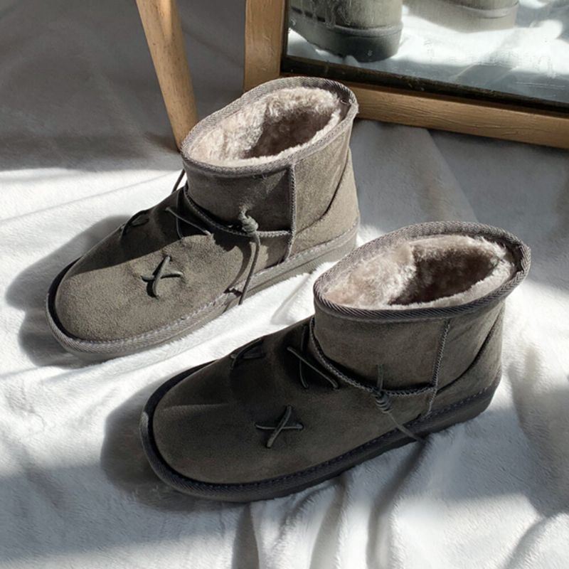 Casual Solid Warm Slip-on Antislip Enkel Snowboots Voor Dames