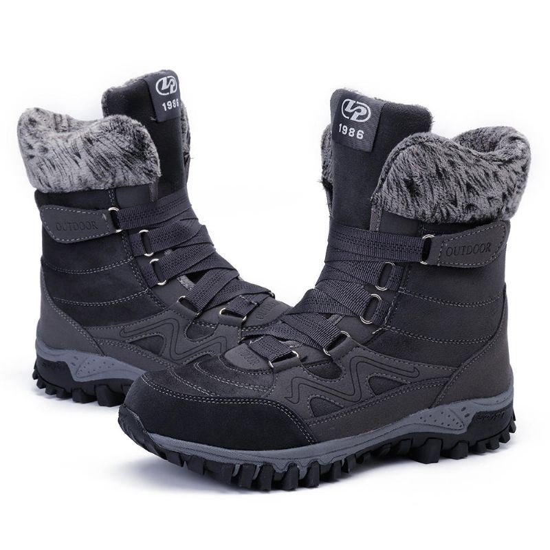 Dames Bontvoering Warme Casual Snowboots Met Klittenband