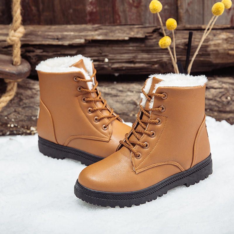 Dames Casual Comfy Warm Houden Bontvoering Snowboots