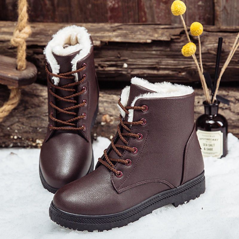 Dames Casual Comfy Warm Houden Bontvoering Snowboots