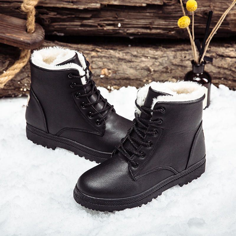 Dames Casual Comfy Warm Houden Bontvoering Snowboots