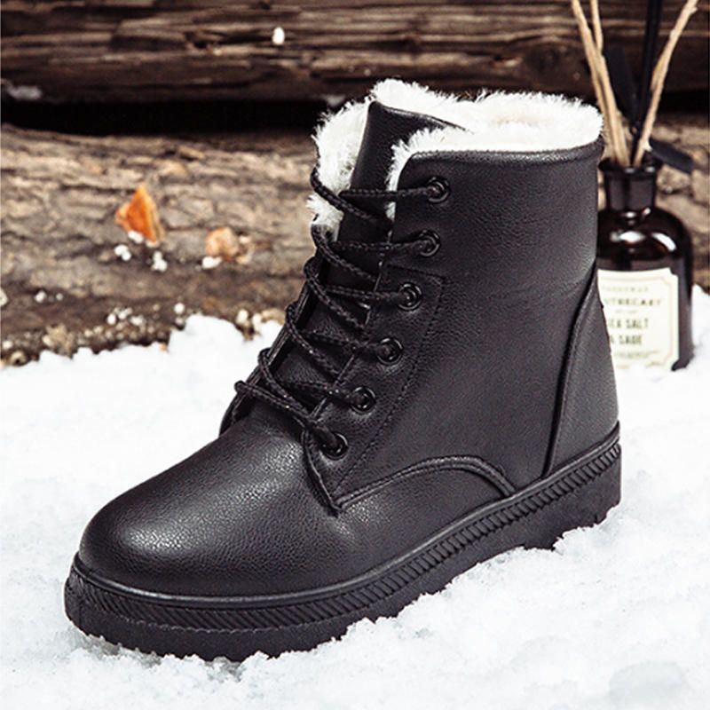 Dames Casual Comfy Warm Houden Bontvoering Snowboots