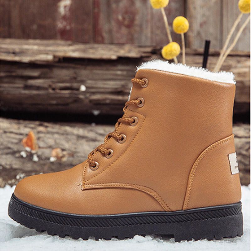 Dames Casual Comfy Warm Houden Bontvoering Snowboots