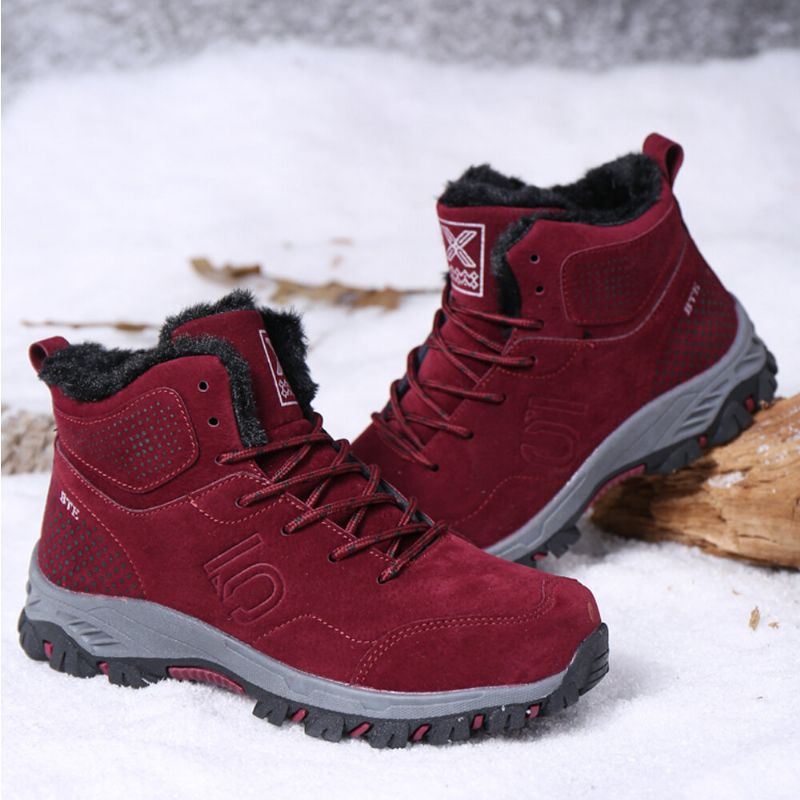 Dames Casual Warme Voering Dikke Zool Lace Up Enkel Snowboots