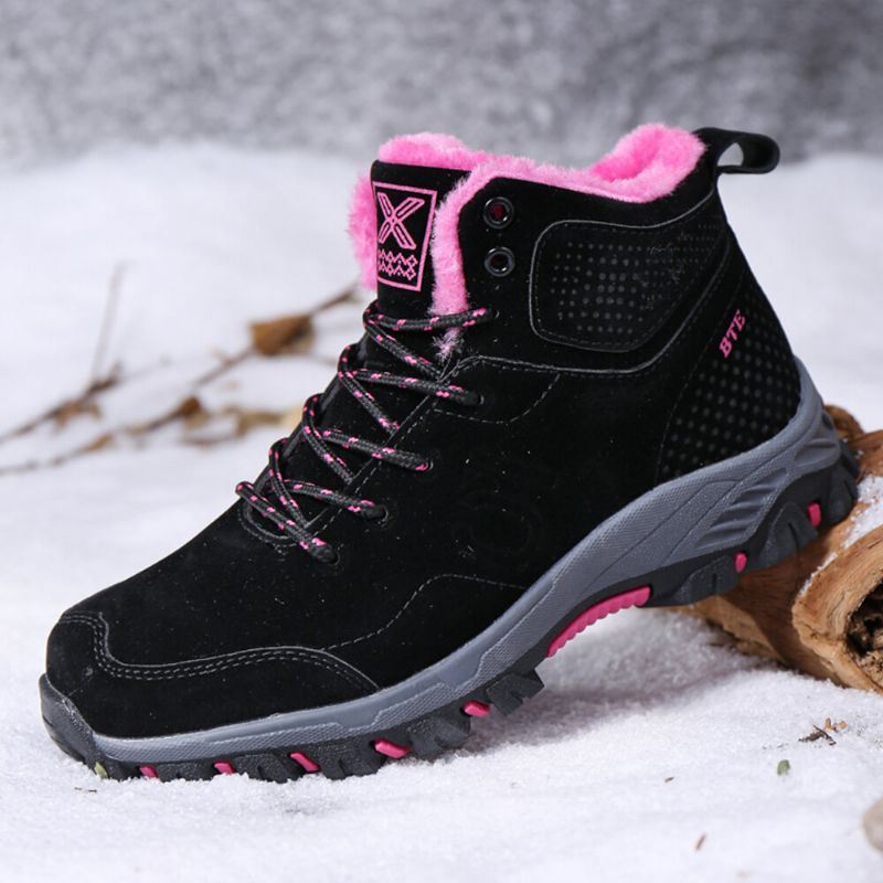 Dames Casual Warme Voering Dikke Zool Lace Up Enkel Snowboots