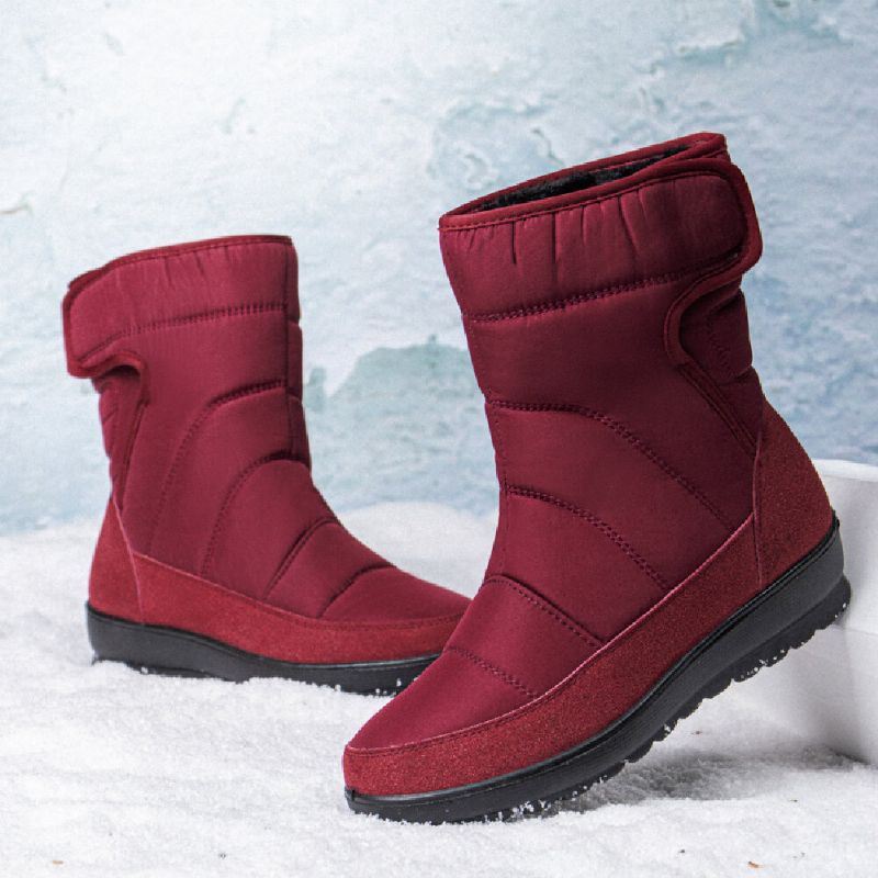 Dames Casual Warme Voering Waterdichte Klittenband Korte Kuit Snowboots