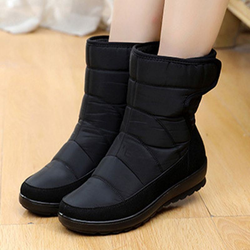 Dames Casual Warme Voering Waterdichte Klittenband Korte Kuit Snowboots