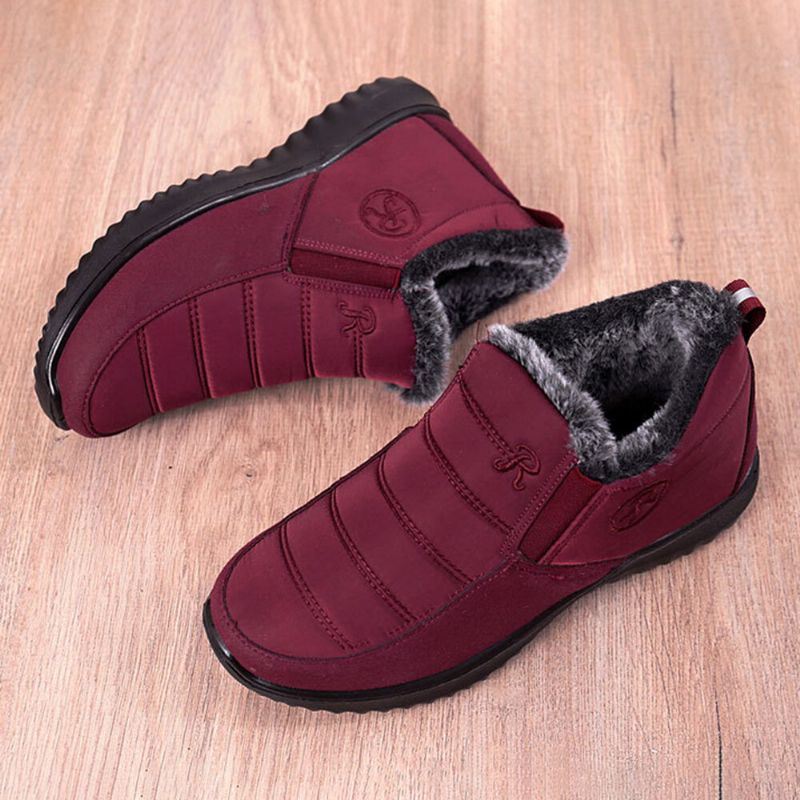 Dames Comfortabele Warme Voering Waterdichte Slip-on Snowboots